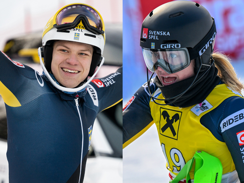 Axel Lindqvist och Liza Backlund från Sundsvalls SLK vann slalomen i Alpine Elite Tour Smart Energy Cup i Lycksele.