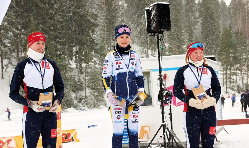 Kajsa Johansson vann femkilometersloppet på Ungdomslandskampen i Finland.