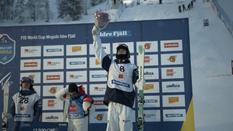 Filip Gravenfors slutade trea i världscupen på Idre Fjäll. Foto: Ludvig Fjällström. 