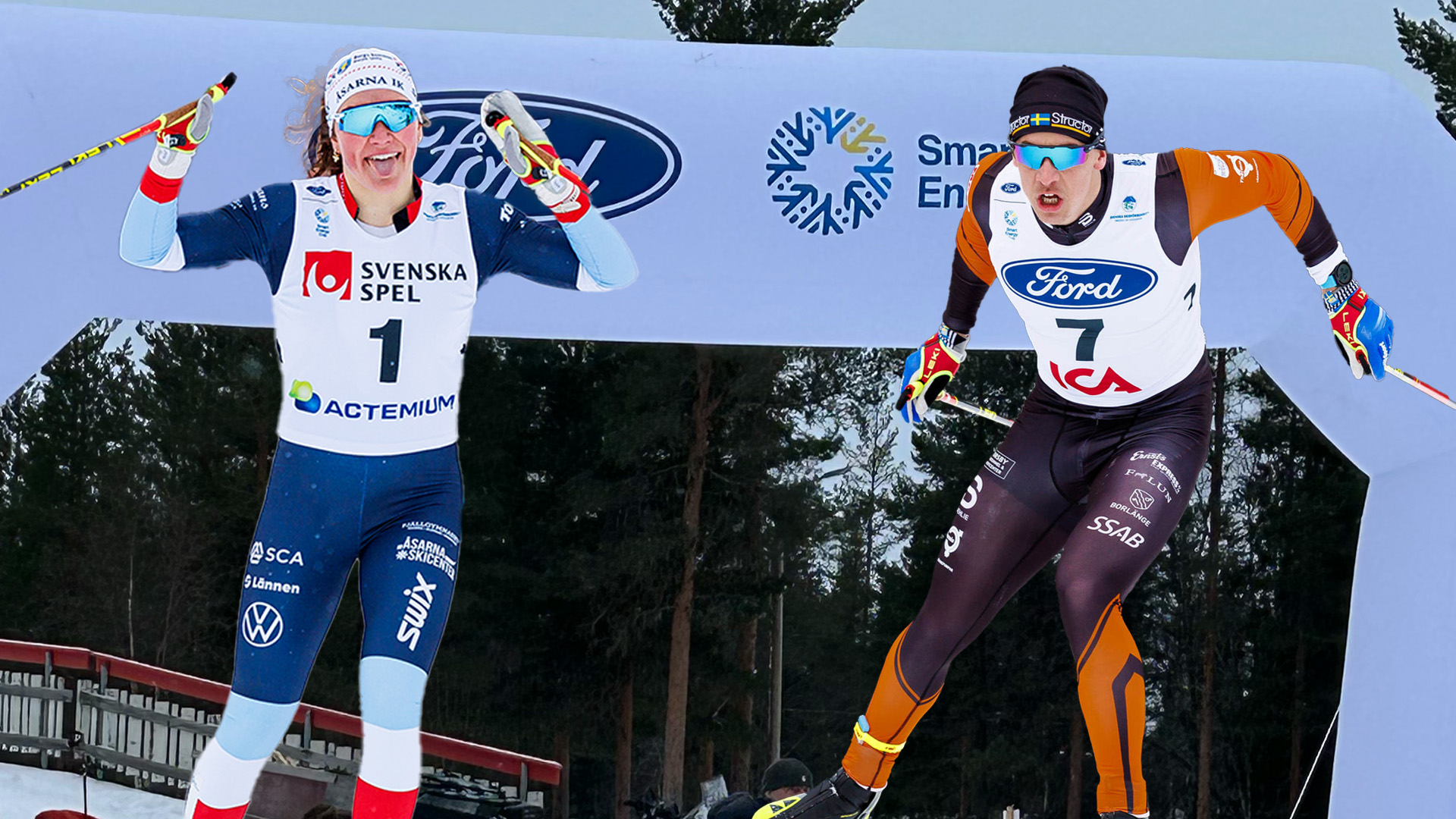 Moa Lundgren och Anton Persson segrar i sprinten i Åsaran
