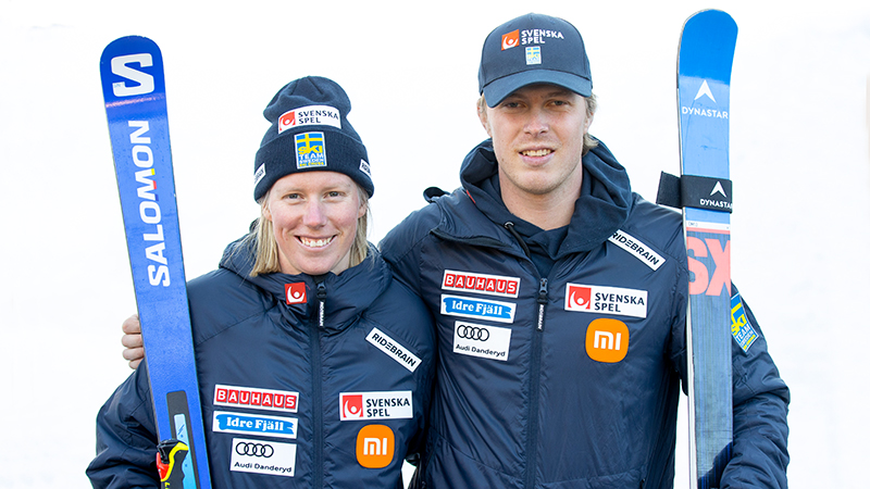 Sandra Näslund har säkrat vinsten i den totala världscupen och David Mobärg har chans att vinna på herrsidan. Foto: Bildbyrån
