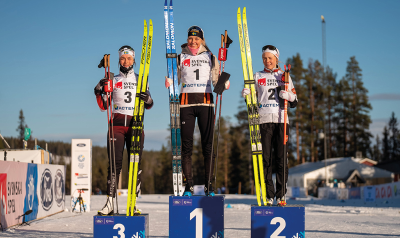 Louise Lindström vann den inledande distansen på Ford Smart Energy Cup i Gällivare.