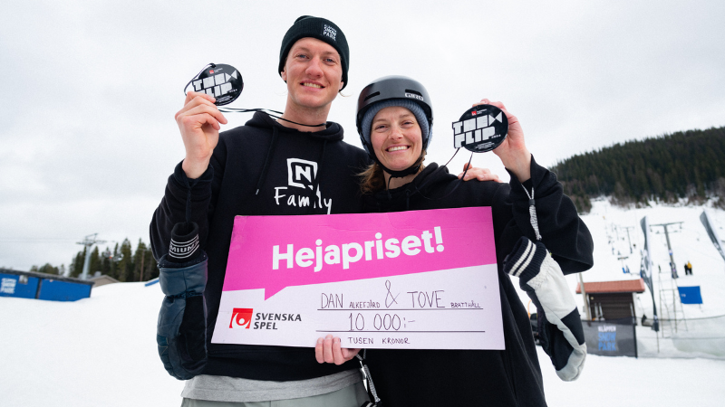 Duon Daniel Alkefjärd och Tove Bratthäll vann lagtävlingen The Flip. Foto: Daniel Bernstål. 