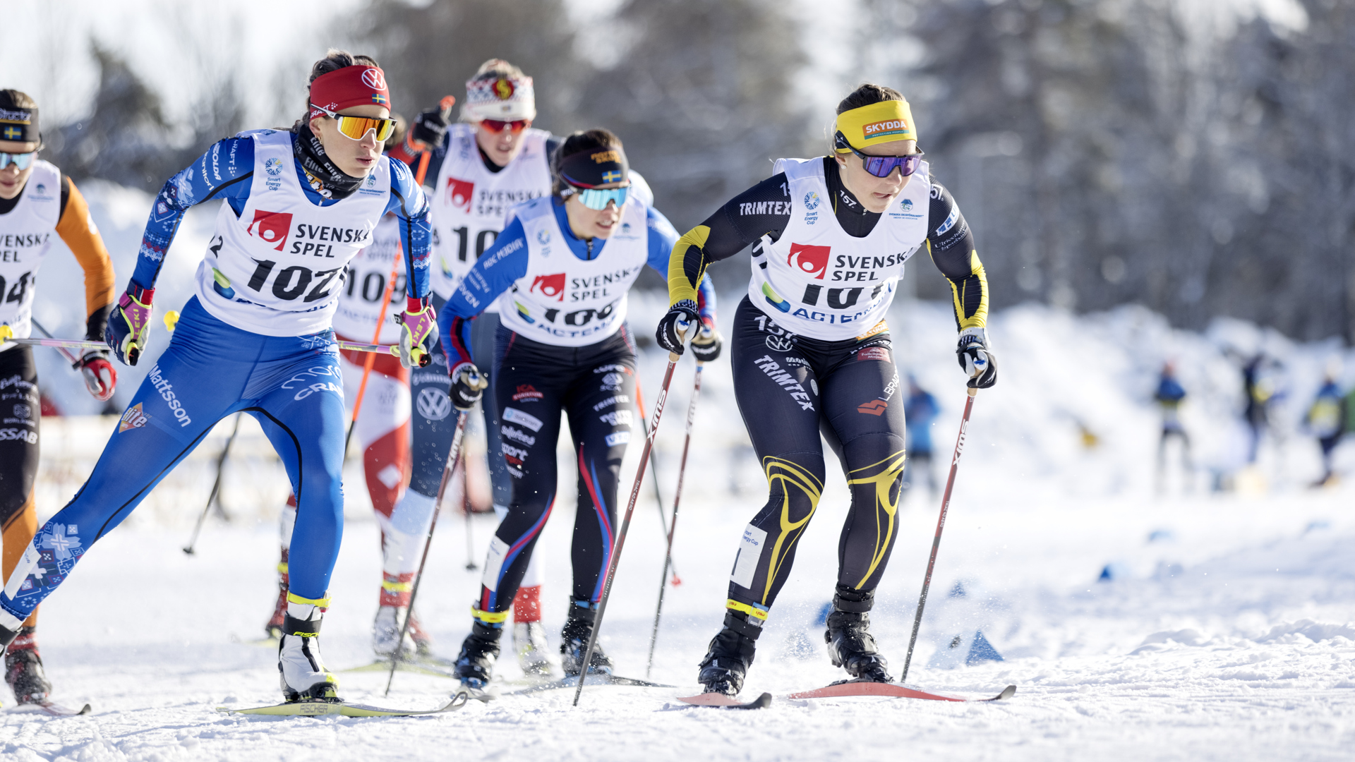 Bild på svenska skidåkare som tävlar i Smart Energy Cup