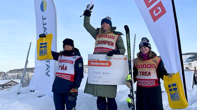 Susanne Jakobsen, Liv Ceder och Sophie Nyberg tog pallen i Alpine Elite Tour i Klövsjö.