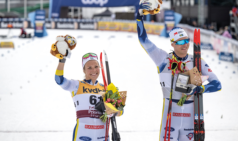 Johanna Hagström och Marcus Grate vann supersprinten på Lugnet.