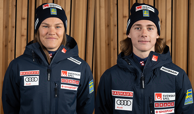 Anna Swenn Larsson och Fabian Ax Swartz är svenska mästare i slalom 2023. 
