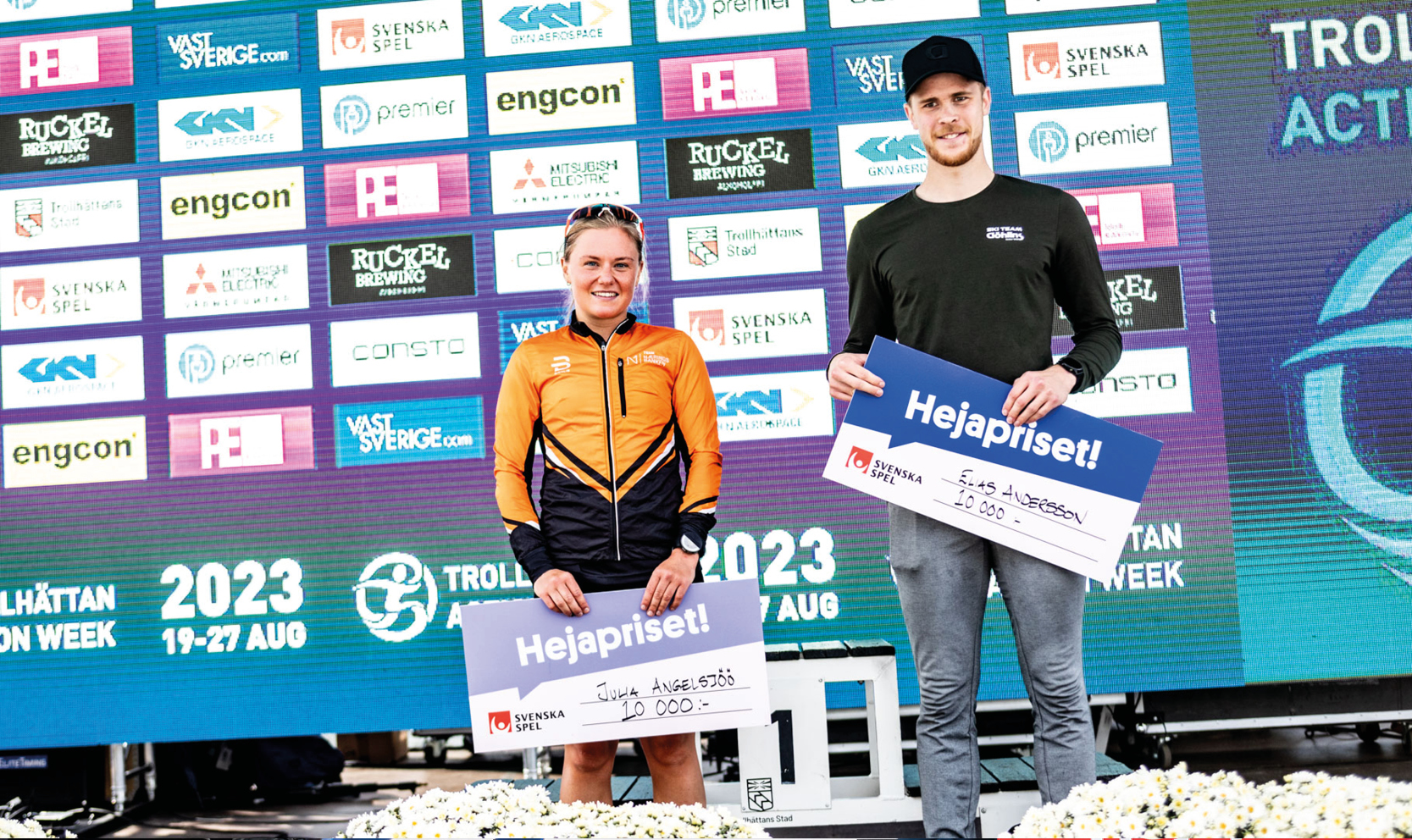 Julia Angelsiöö och Elias Andersson vann Hejapriset under söndagens tävlingar i Trollhättan.
