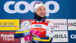 Linn Svahn tog emot sprintpokalen i Falun